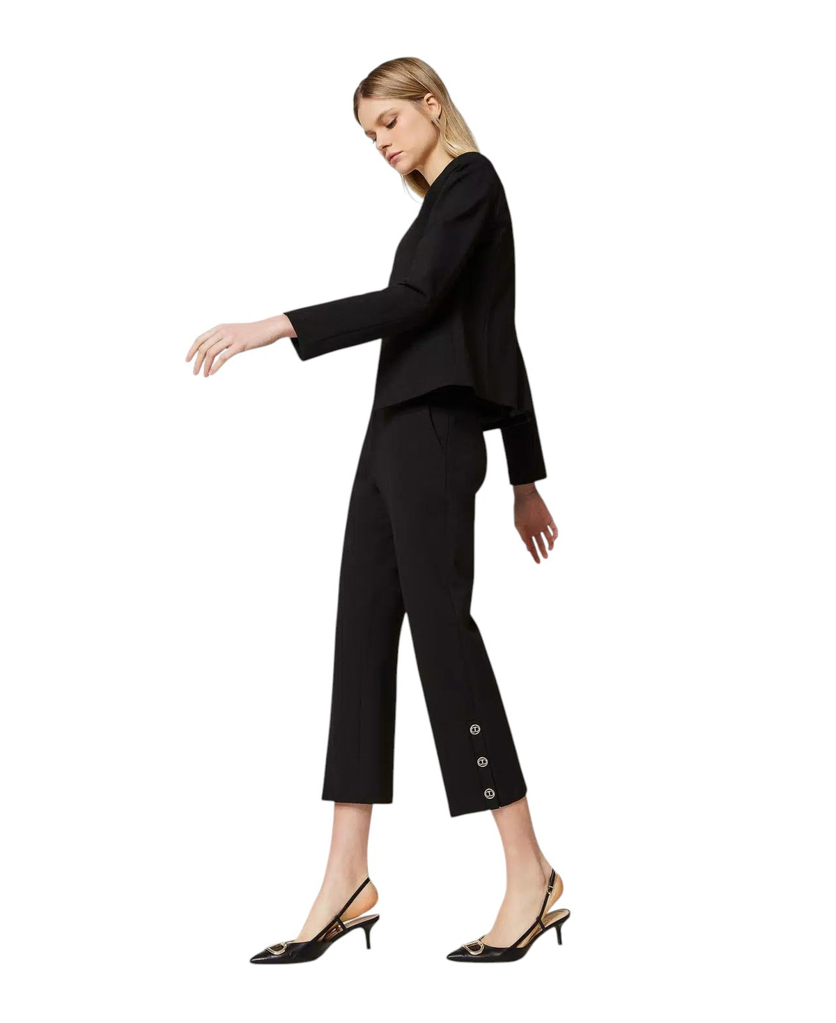 Pantaloni cropped con bottoni Oval T Twinset