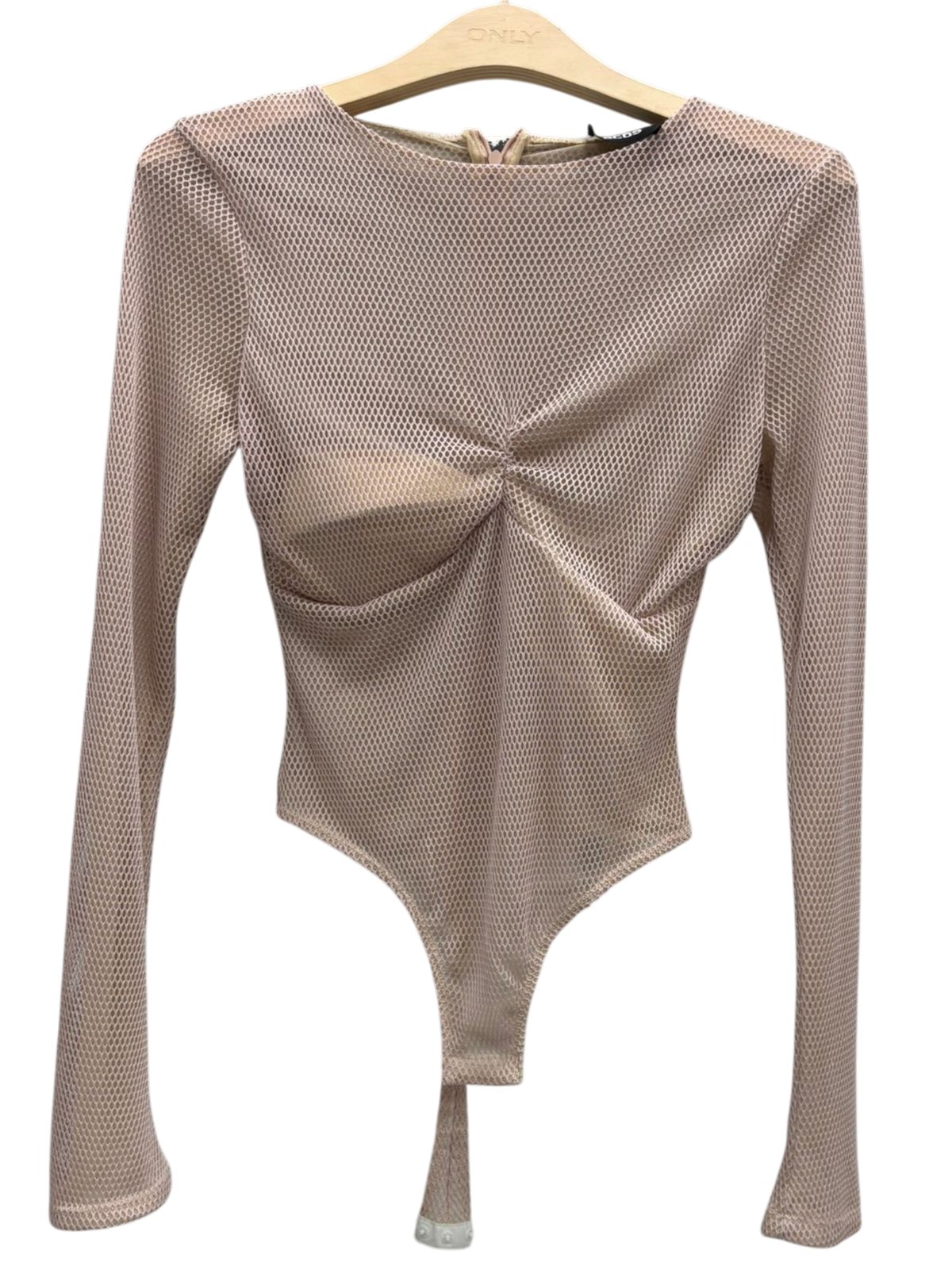 Body a Maniche Lunghe in Mesh Nude firmato GCDS
