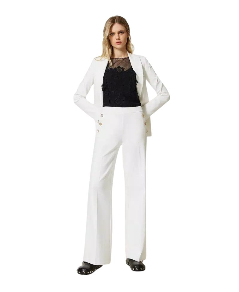 Pantaloni wide leg con bottoni Oval T Twinset