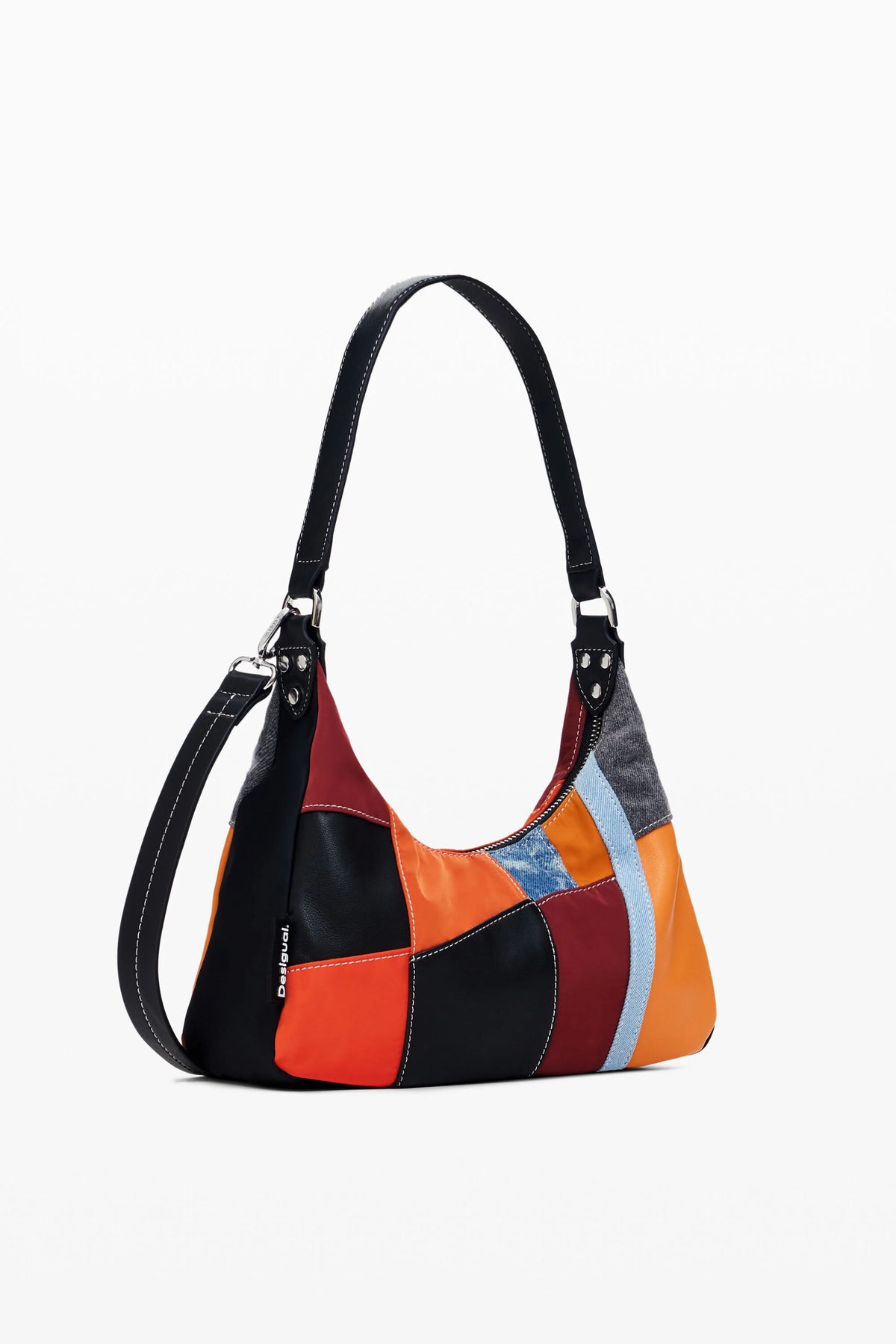 Borsa a spalla patchwork di texture - Desigual