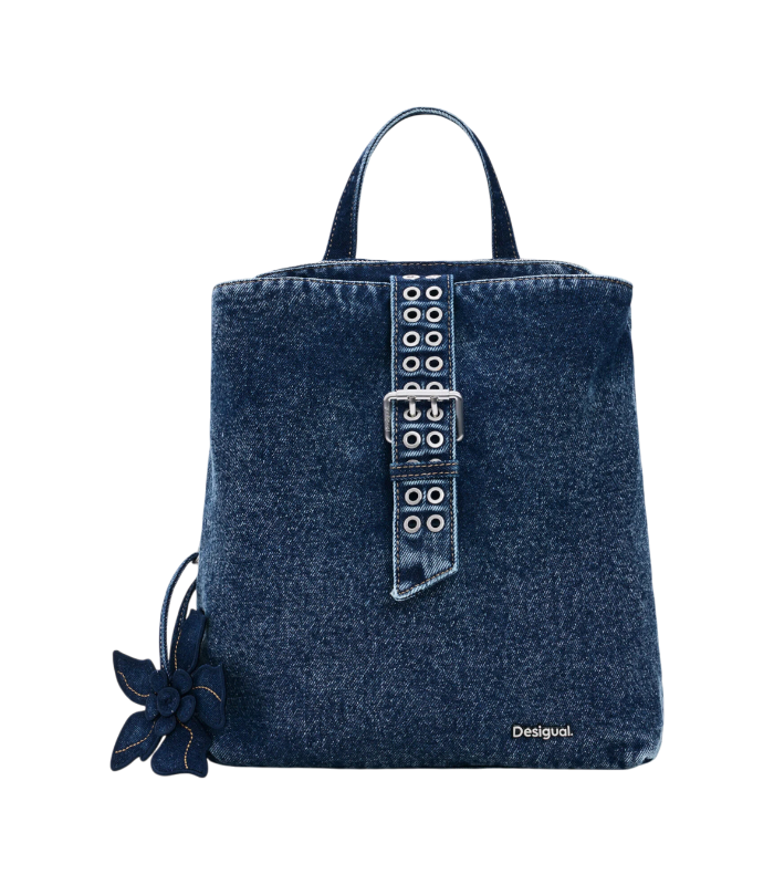 Zaino Piccolo in Denim con Fiore Desigual