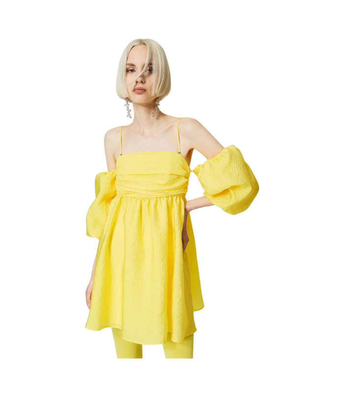 Abito corto in taffetà embossed Twinset