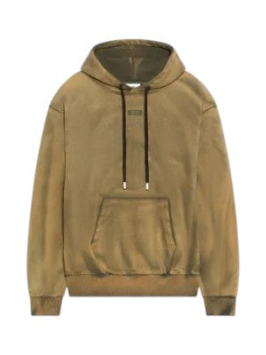 Felpa GCDS Solarized Hoodie con Patch Logo e Effetto Lavaggio Vintage