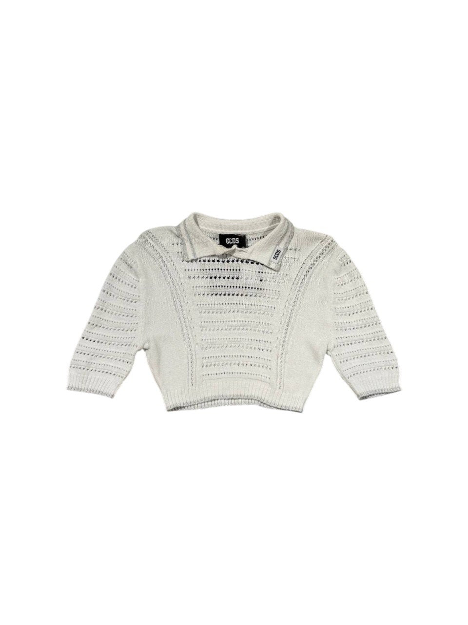 Polo Crop in maglia GCDS