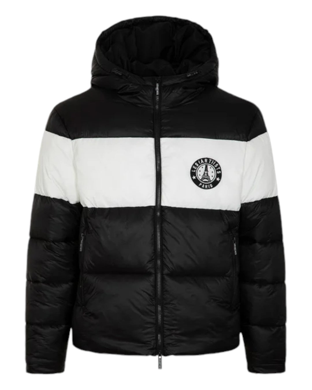 Piumino logo Paris Bianco e Nero