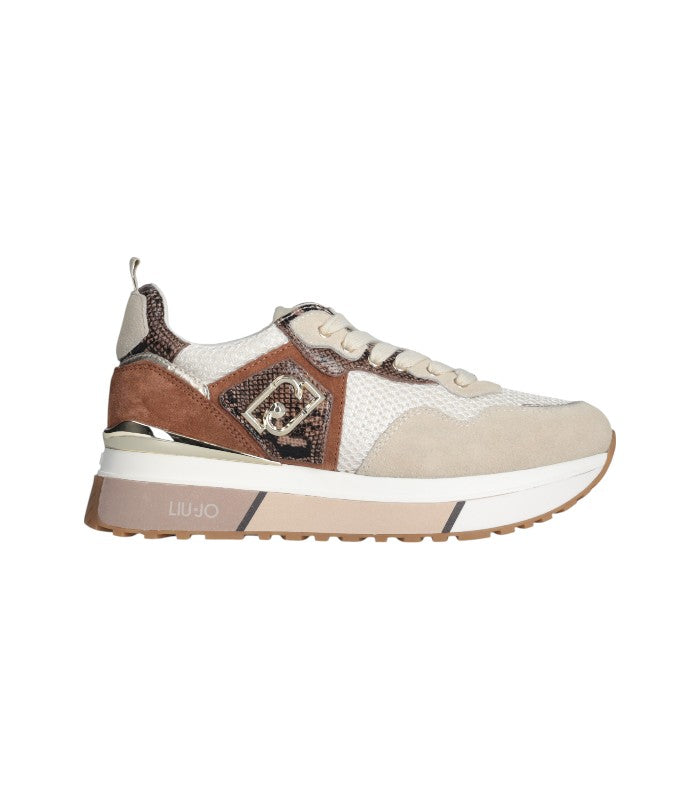 SNEAKER COW SUEDE/MESH/PRINT ROPE/CHOCOLATE
