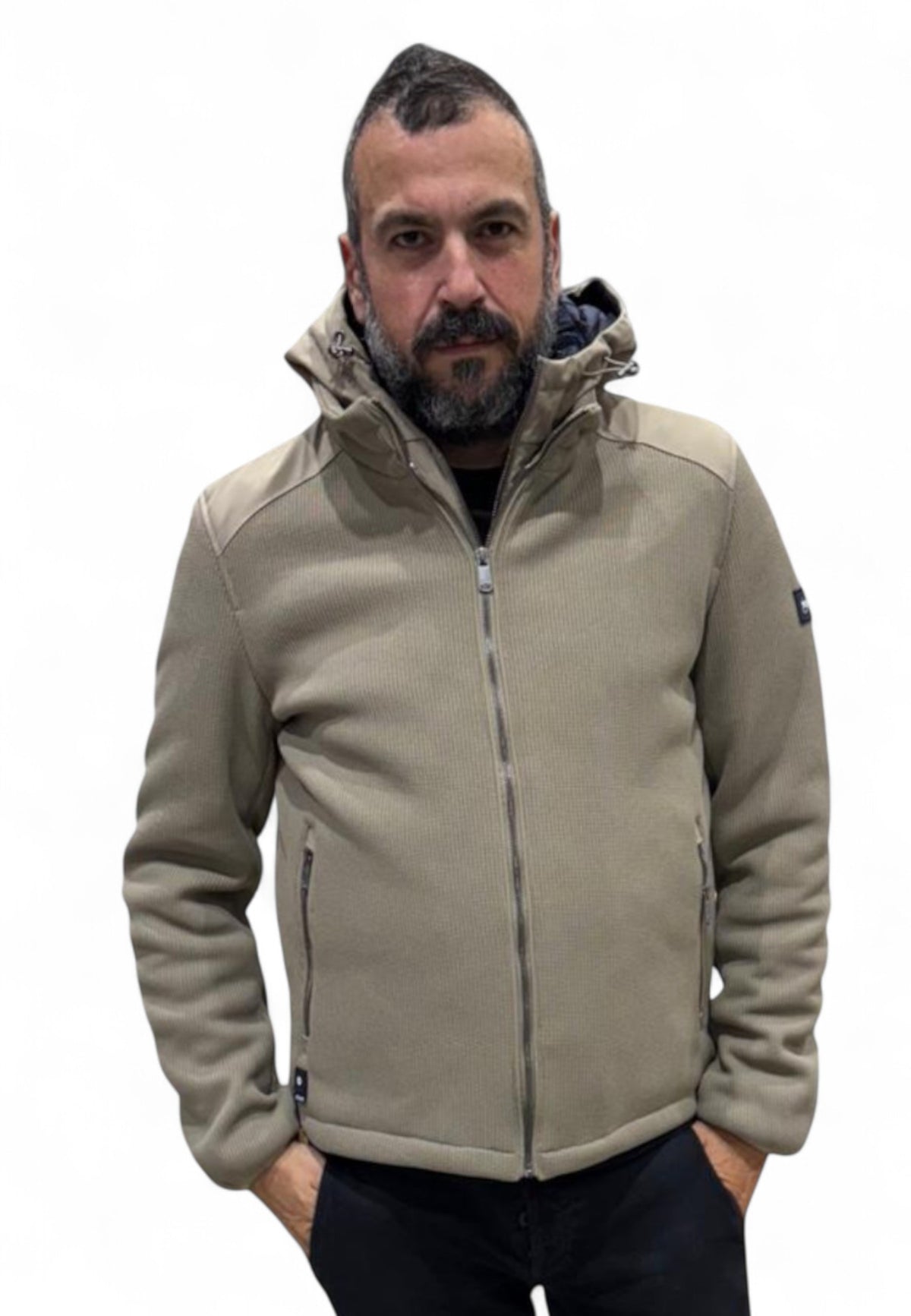 Giubbino Uomo in Maglia, inserti in Softshell